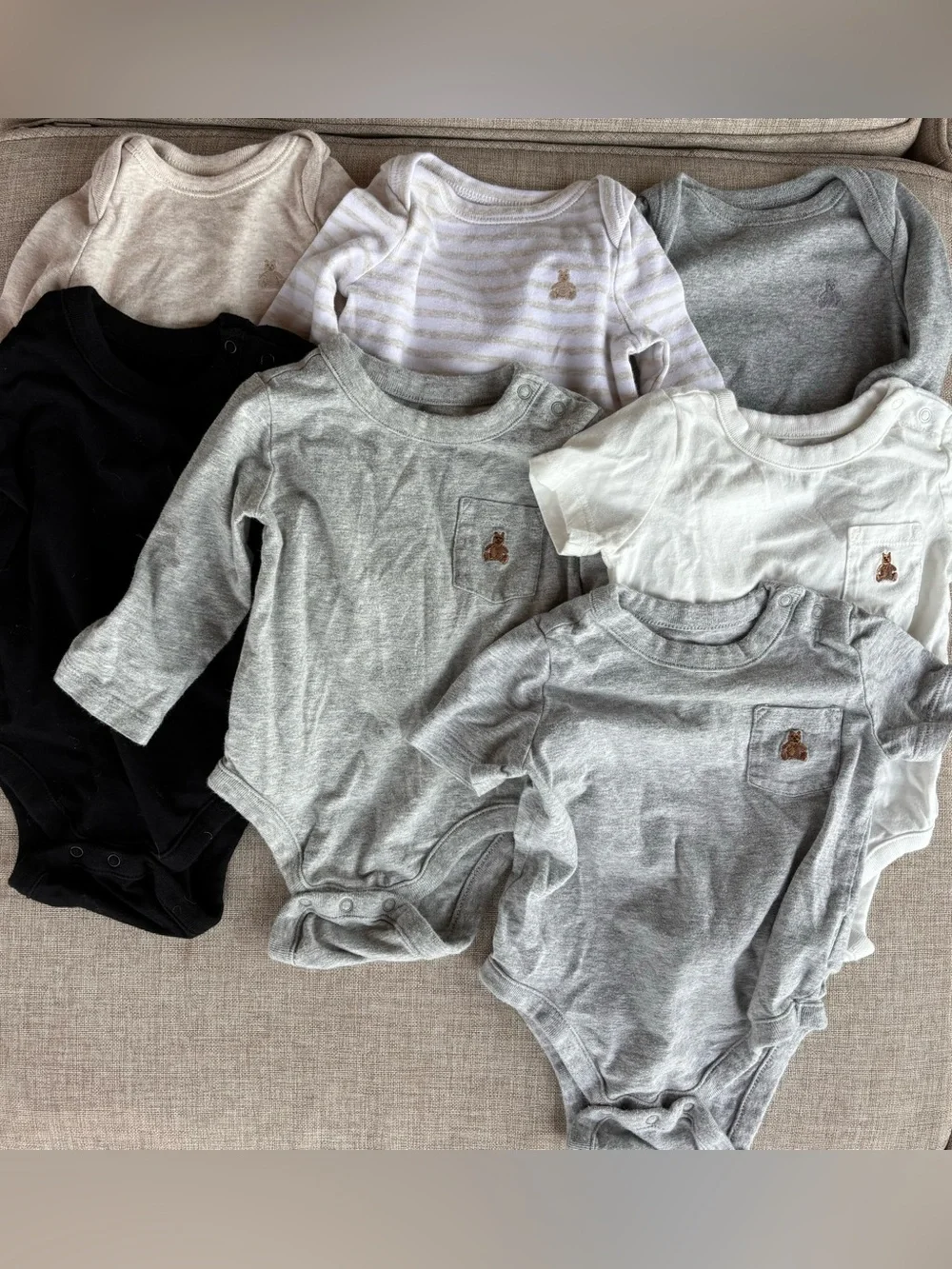 Neutral BabyGap One-Piece Bodysuits (7)